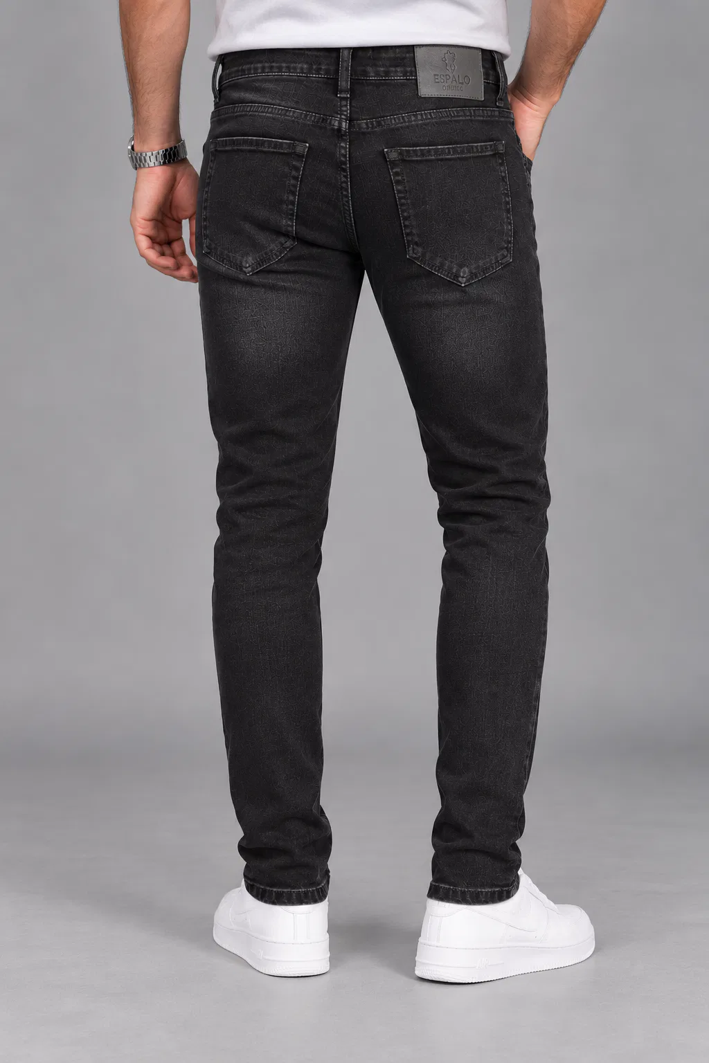 ESPALO Slim Fit Siyah Kot Pantolon