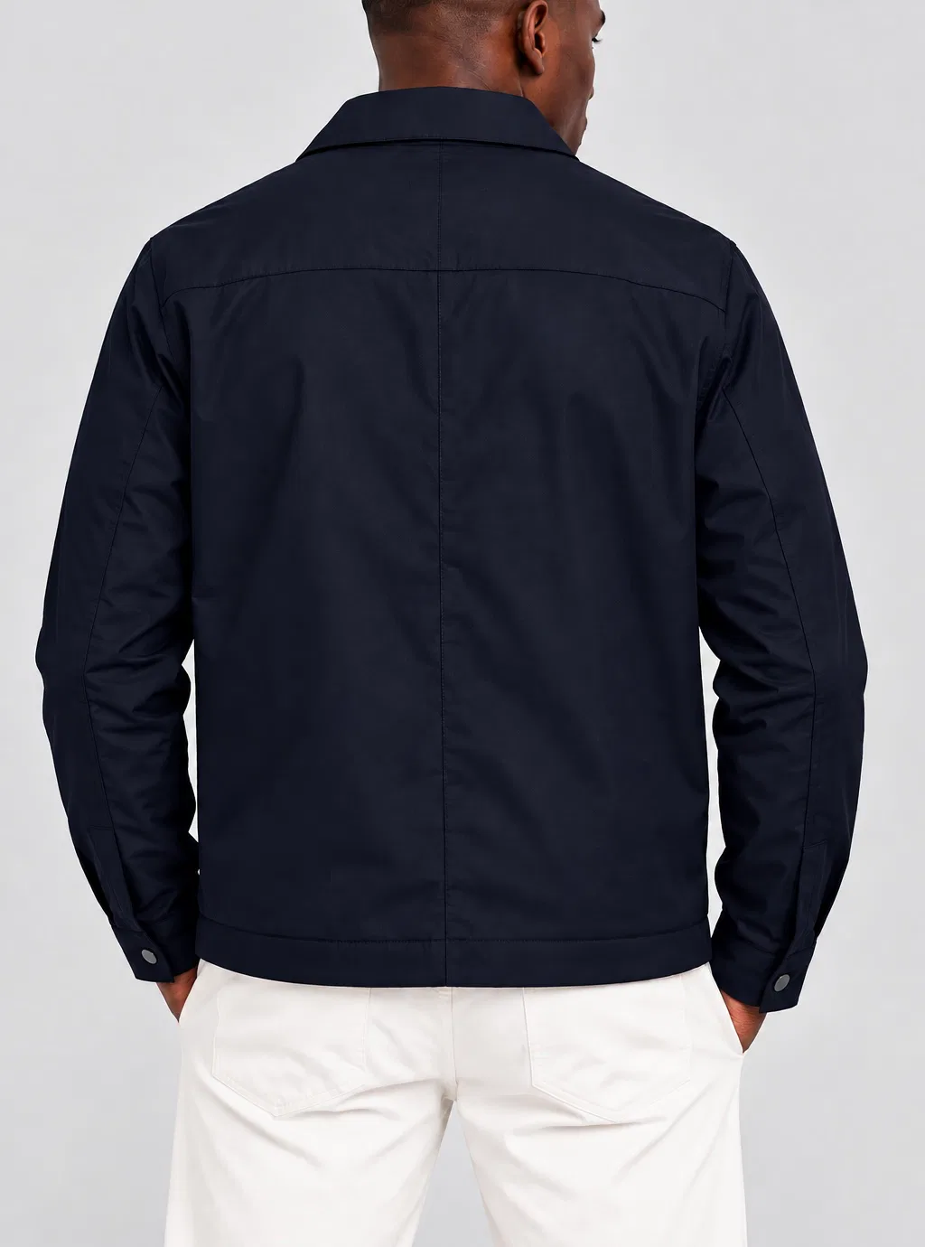 Polo Yaka Lacivert Çıtçıtlı Mont