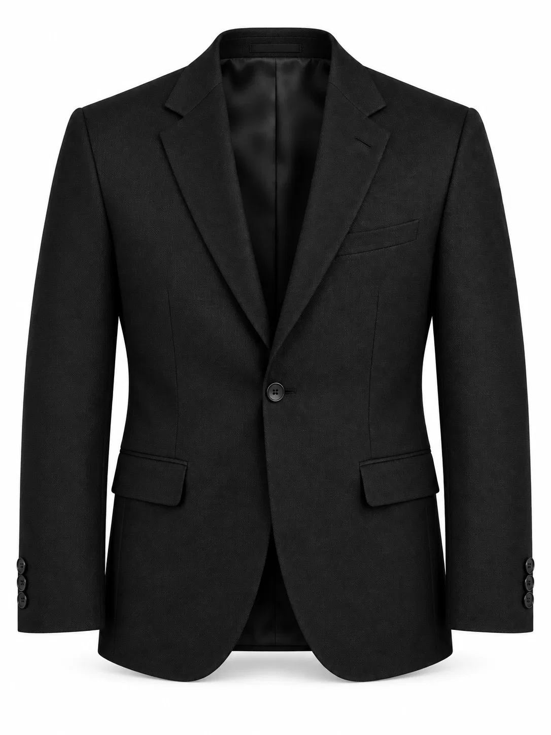 Siyah Kuşgözü Kumaş Slim Fit Blazer Ceket