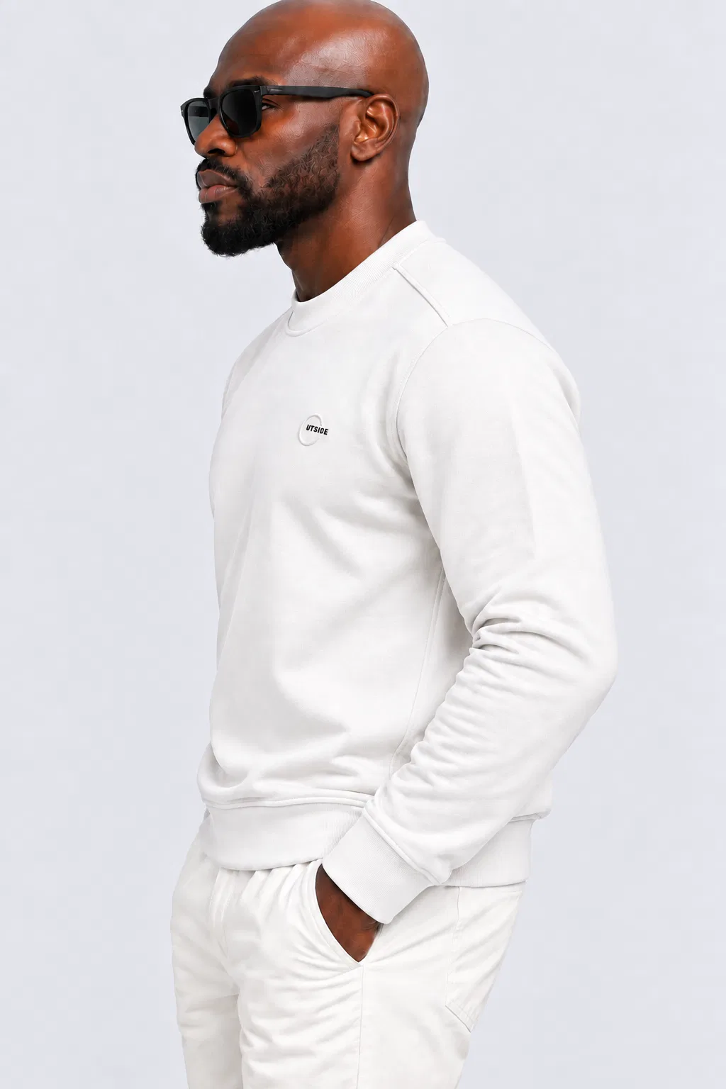 Beyaz Oysho Kumaş Normal Kalıp Bisiklet Yaka Sweatshirt