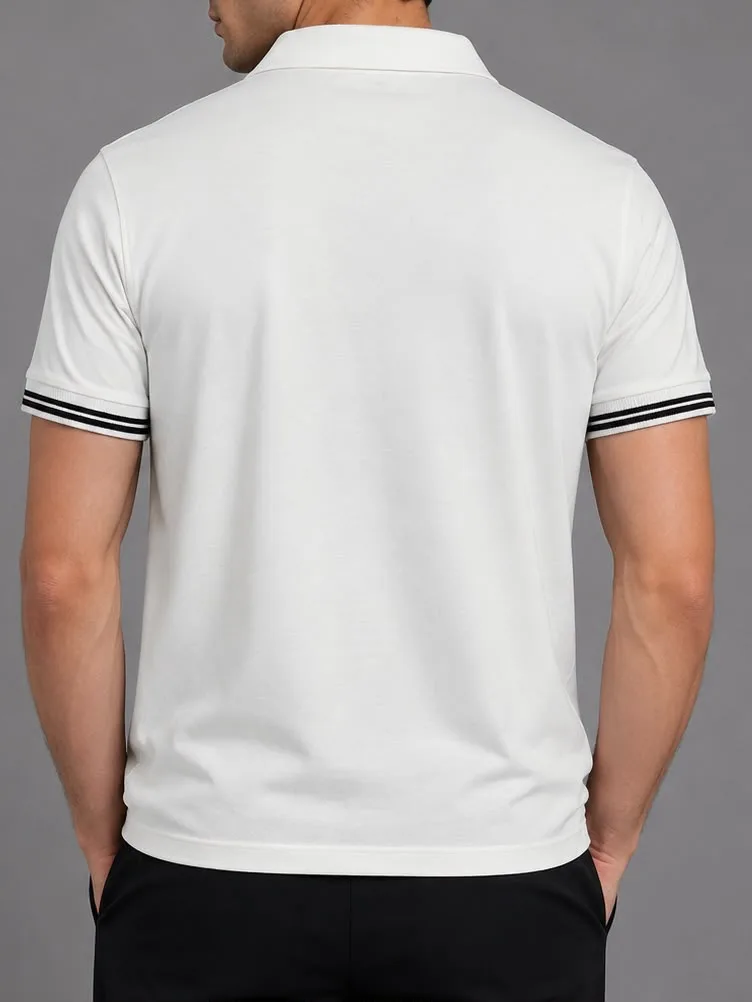 Beyaz Polo Yaka T-Shirt