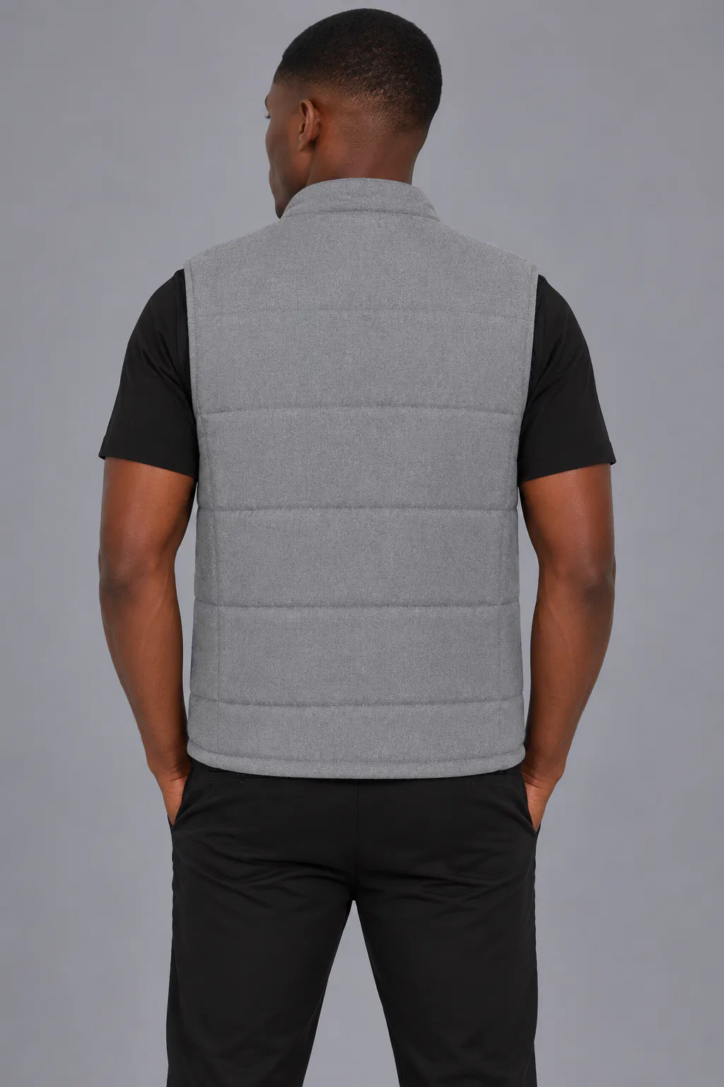 Gri Kapitone Çıtçıtlı Yelek