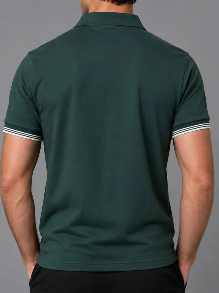 Haki Yeşili Polo Yaka T-Shirt